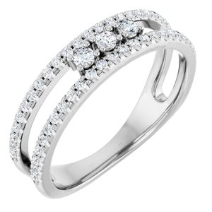 14K White 1/3 CTW Diamond Ring           